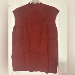 BNWT Worthington Rust Sleeveless Sweater Size L